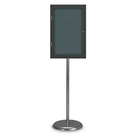 United Visual Products Corkboard, Double Door, Radius Frame, 48x36", Satin/Surf UV7003-SATIN-SURF